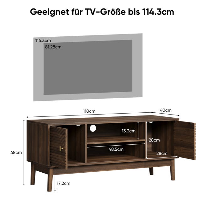 Mobile TV in noce 120 cm - Mobili portaoggetti per il soggiorno Mobile TV in noce 120 cm - Mobili portaoggetti per il soggiorno