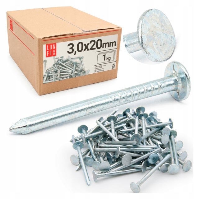Gwoździe papowe 3x20 mm 1kg ok. 670szt.