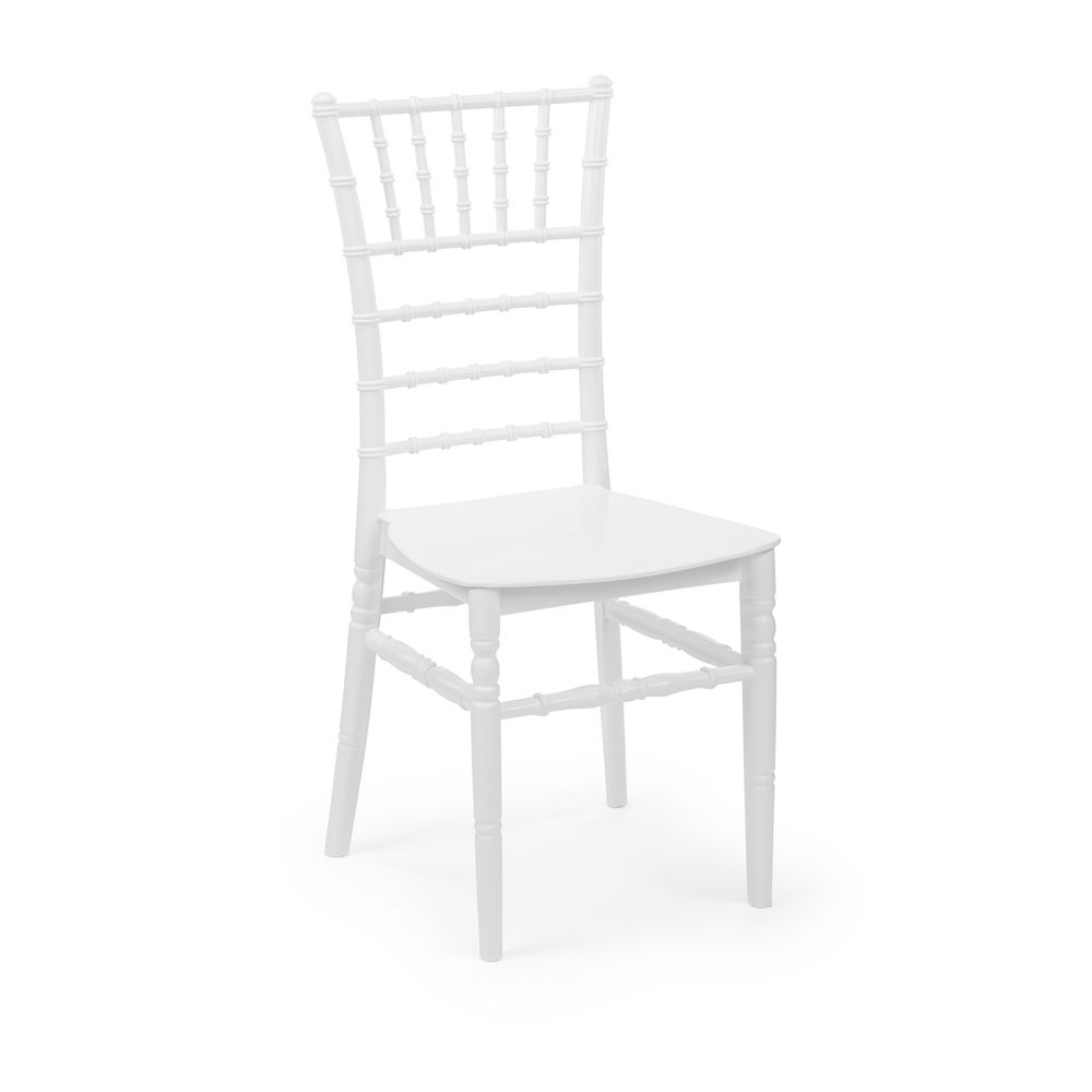 Krzesło Chiavari TIFFANY z białego polipropylenu, model wzmocniony