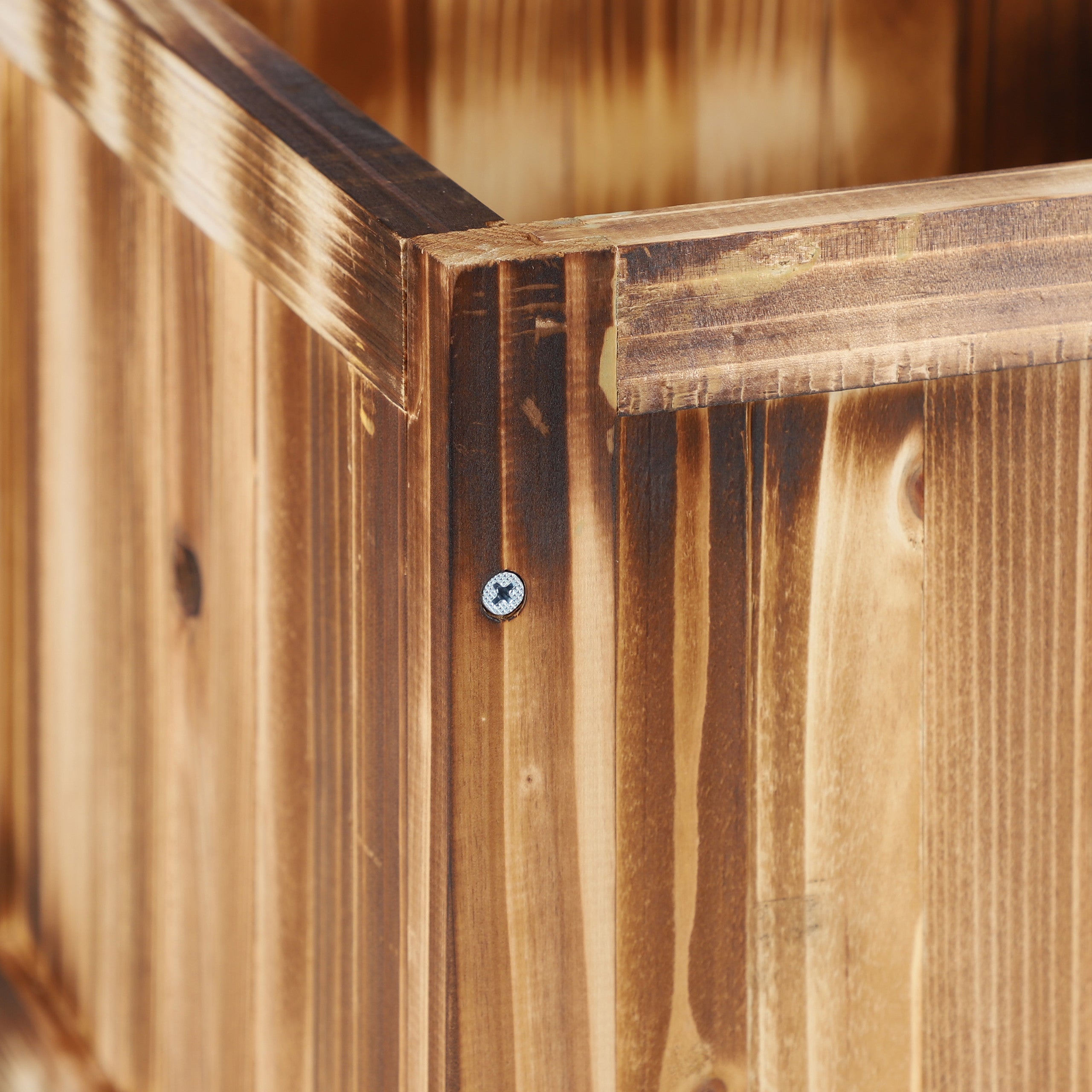 Jardinière avec treillis espalier Tuteur plantes grimpantes bac à fleurs en bois lierre rose 25L, 147 cm, Relaxdays - 6