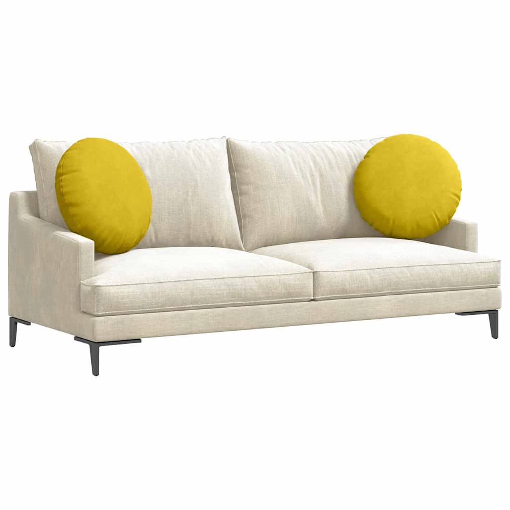 Cojines de asiento de 2 piezas de terciopelo amarillo, Ø 50 × 19 cm - 3