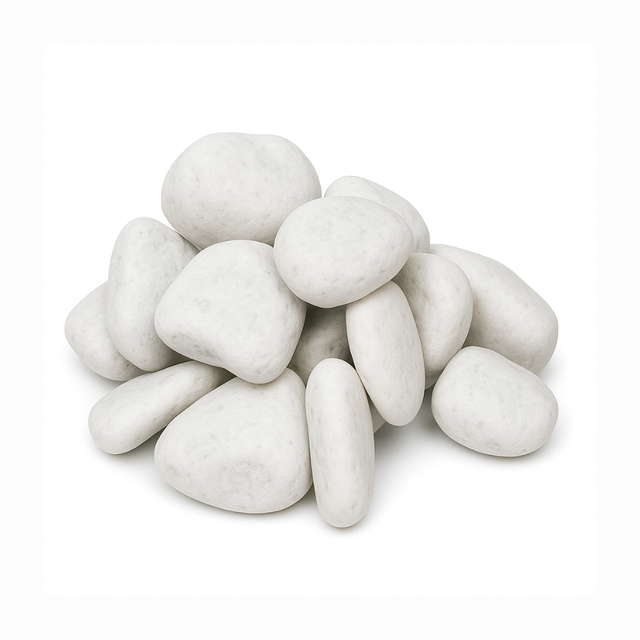 Ciottoli bianco carrara eleganza per esterni *** misura : 25/40, formato : 5 kg