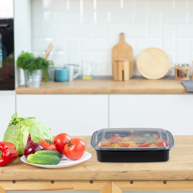 Meal Prep Contenitori, Set da 24 Lunch Box, Scatola Riutilizzabile con Coperchio, per Cibo al Microonde, Nero, Relaxdays | Leroy Merlin Meal Prep Contenitori, Set da 24 Lunch Box, Scatola Riutilizzabile con Coperchio, per Cibo al Microonde, Nero, Relaxdays | Leroy Merlin