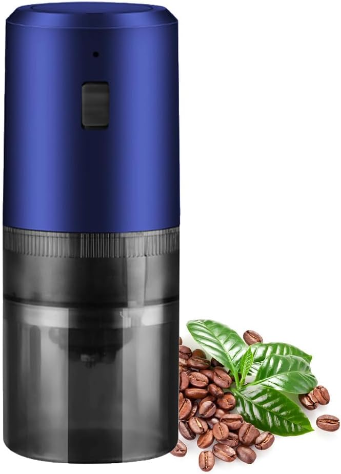 Macinacaffè Elettrico,Macina Caffe Portatile con Spazzola Pulita e Cavo Dati per Tritare Chicchi Caffè Semi e Spezie Macinacaffè Elettrico,Macina Caffe Portatile con Spazzola Pulita e Cavo Dati per Tritare Chicchi Caffè Semi e Spezie