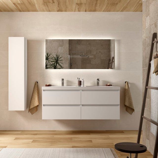 Móvel de banho Bequia 140 cm Branco Mate | Lavatório| Salgar
