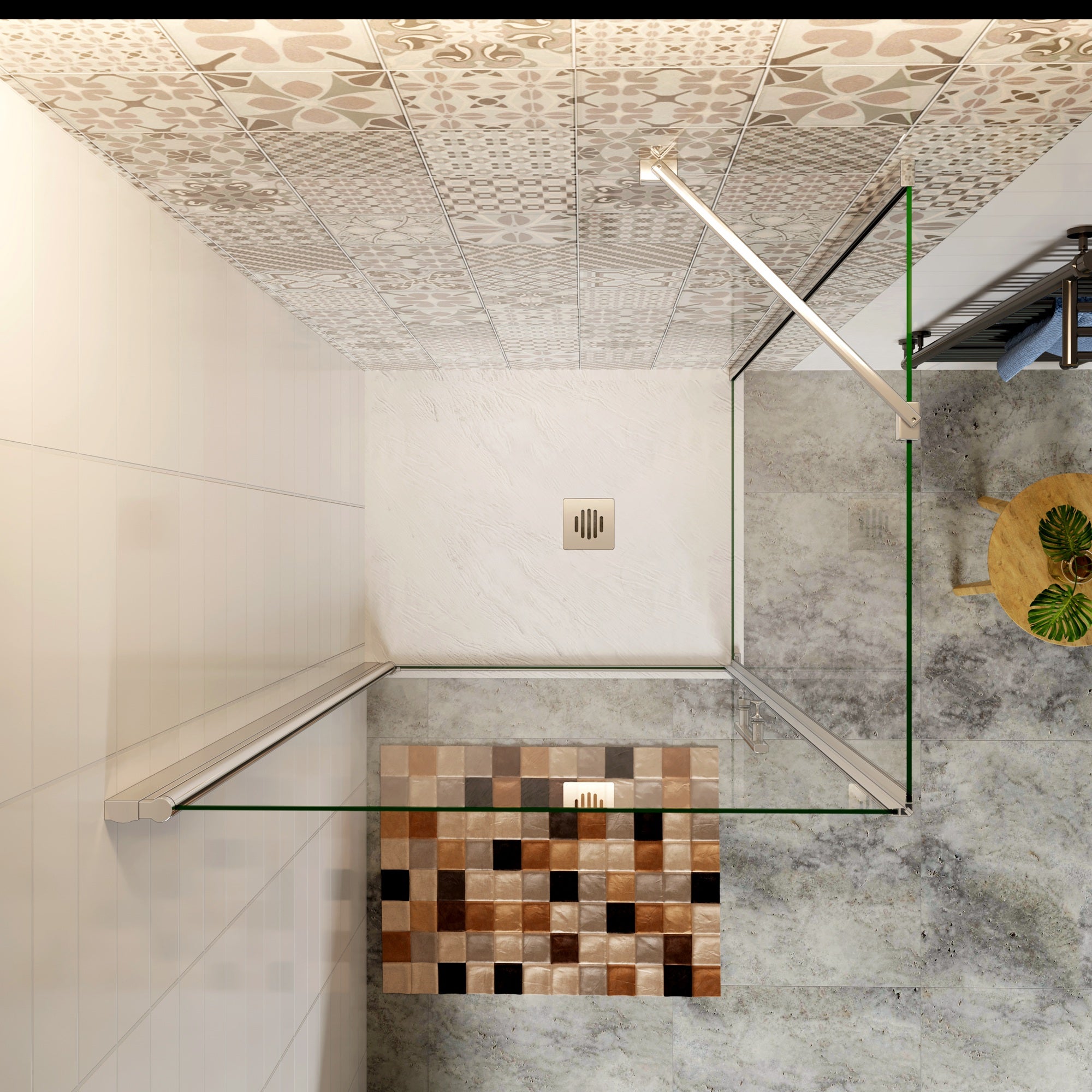 197cm Box Doccia Angolare Porta Battente Vetro 6mm Temperato Anticalcare con Barra Stabilizzatrice Misura 80x100cm - 4