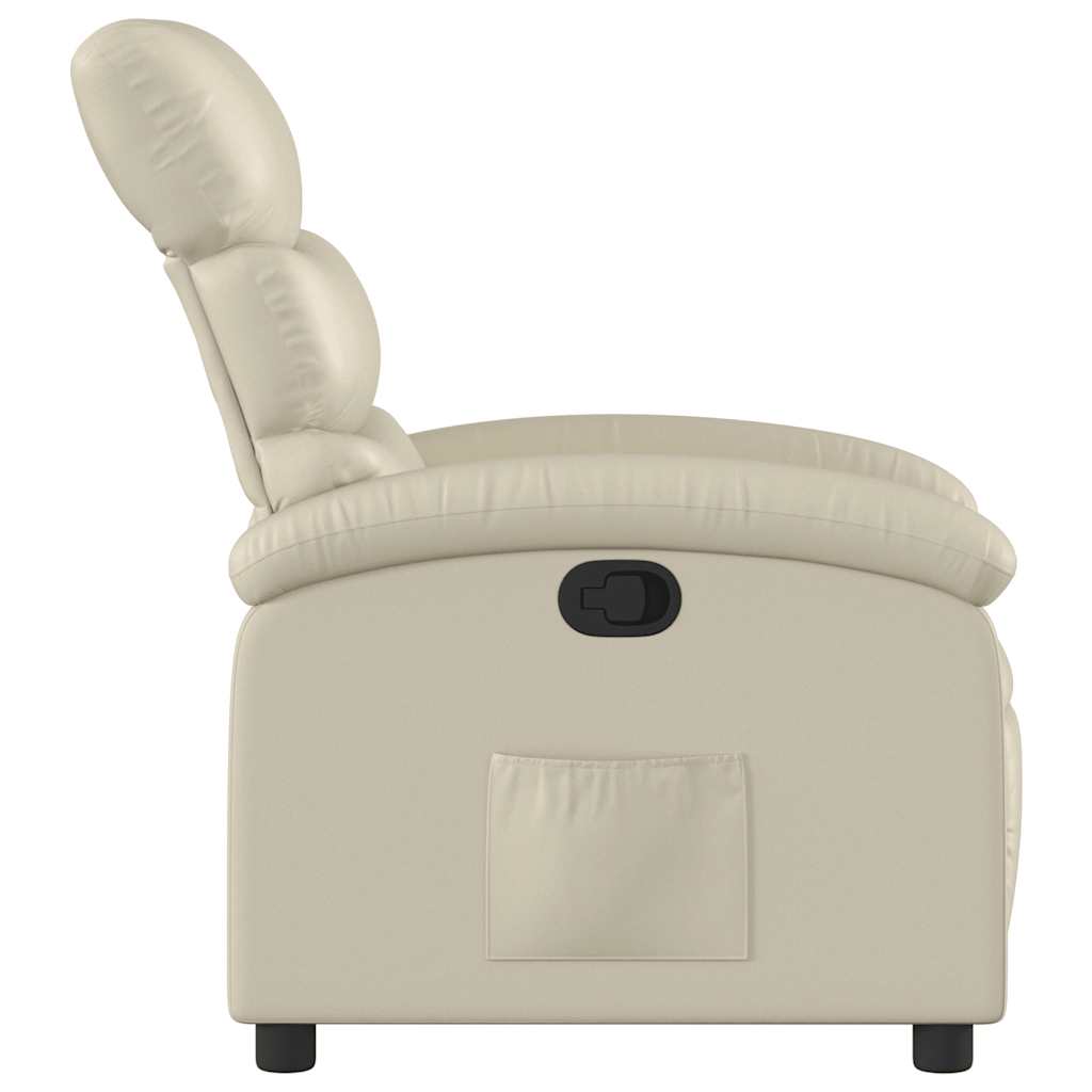 Sillón reclinable de piel sintética color crema | Leroy Merlin