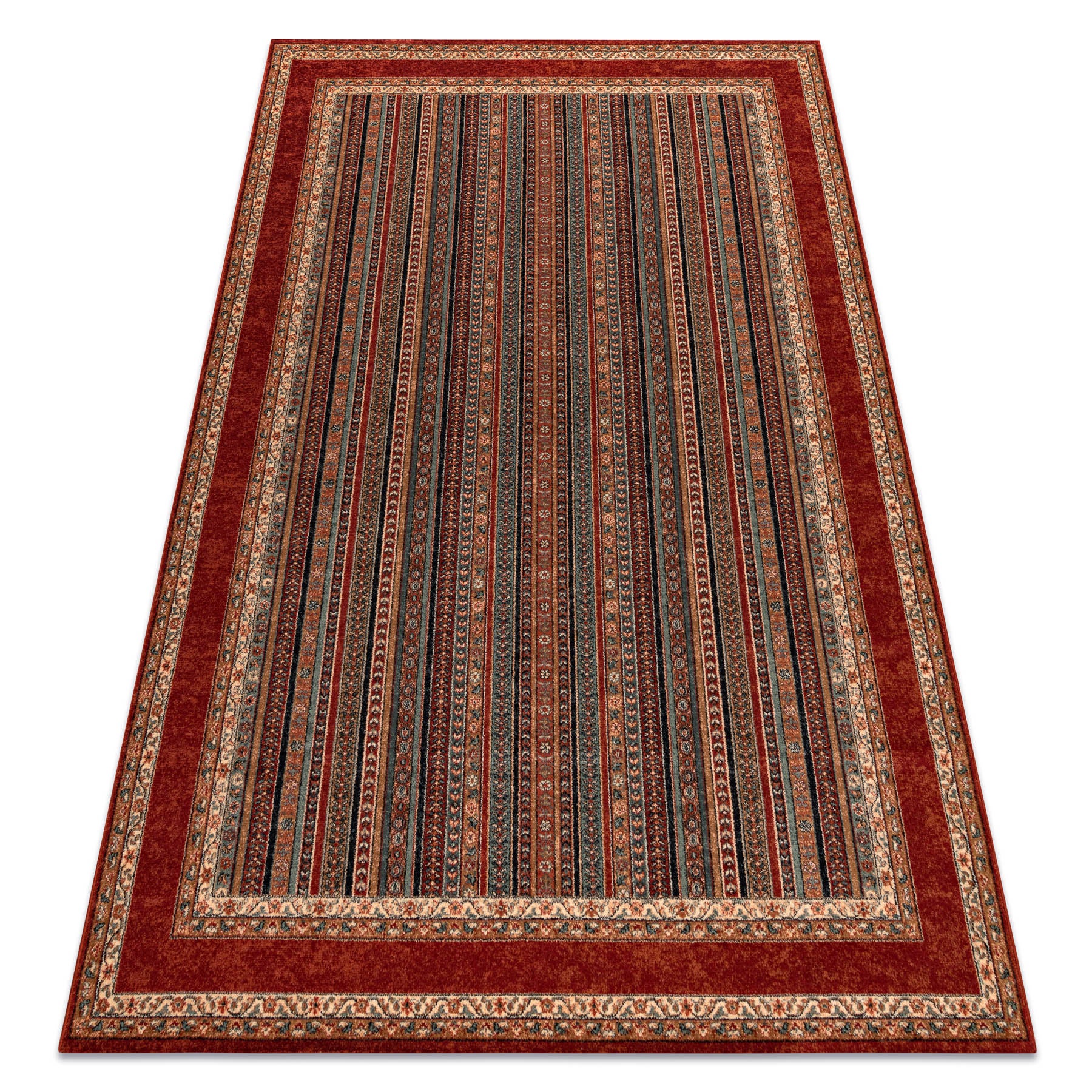 Dywan wełniany KASHQAI 4357 300 ramka, orientalny zielony / bordo 240x340 cm