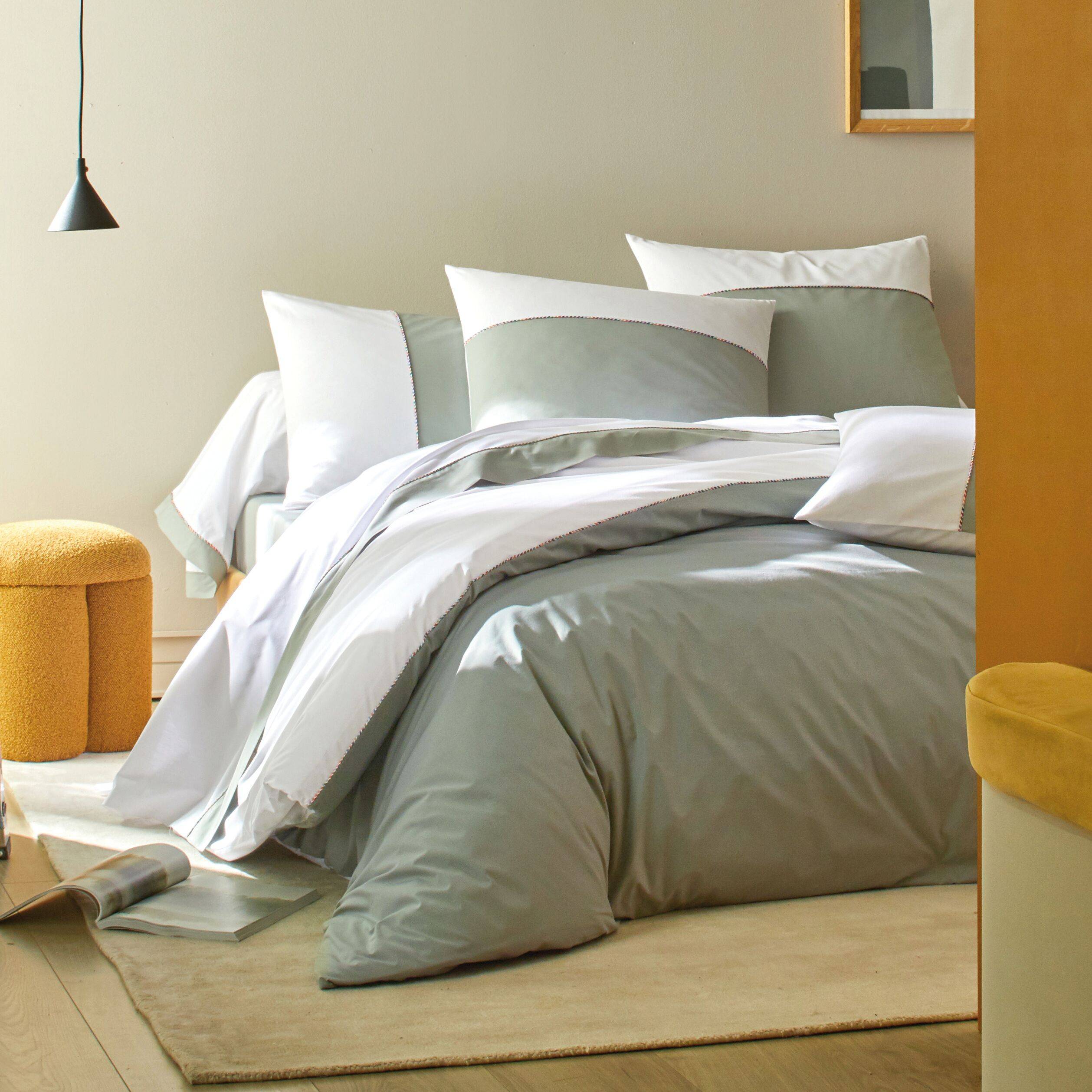 Housse de Couette Percale 100% Coton 80 Fils 240x220cm avec 2 taies d'oreiller 65x65cm Parure 3 Pièces FC-2511 - Maison Housse de Couette Percale 100% Coton 80 Fils 240x220cm avec 2 taies d'oreiller 65x65cm Parure 3 Pièces FC-2511 - Maison