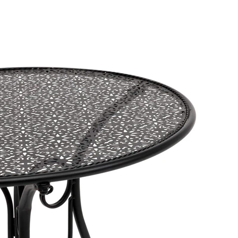 Set Bistrot Marvin Tavolo E 2 Sedie Pieghevoli - Giardino Terrazzo 60x60cm, Struttura Ferro Antracite - Foto 7