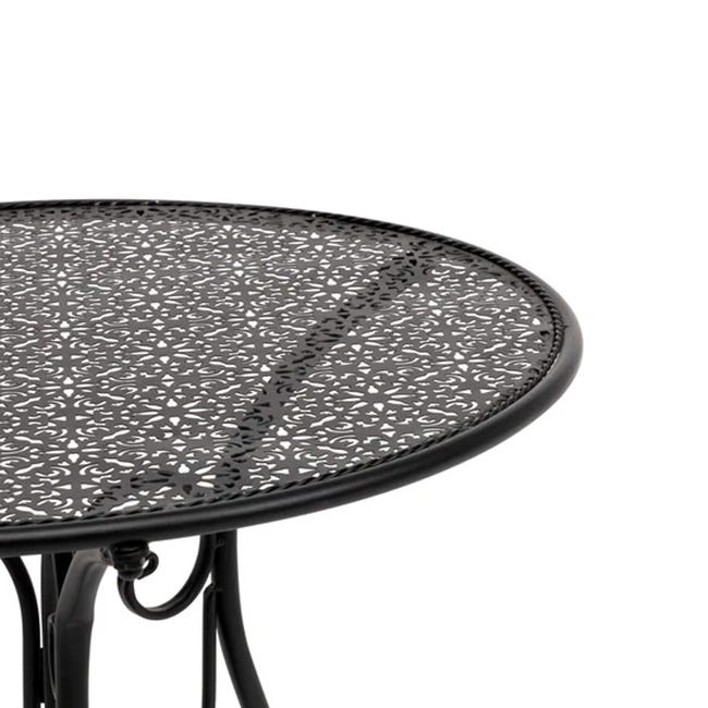 Set Bistrot Marvin Tavolo E 2 Sedie Pieghevoli - Giardino Terrazzo 60x60cm, Struttura Ferro Antracite - Foto 7