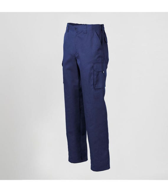 Pantalón De Trabajo Unisex Workteam - Tejido Elástico, Gris Y Marino, Con Refuerzo Para Rodilleras