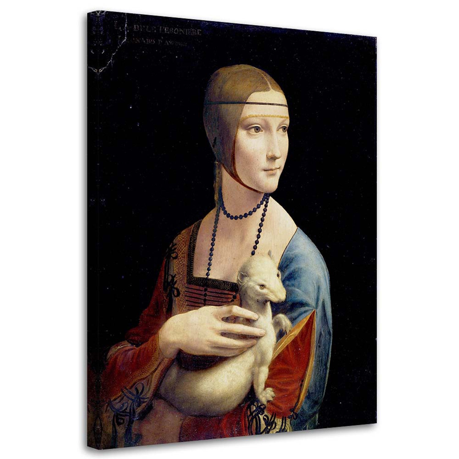 Obraz na płótnie, Dama z gronostajem - Da Vinci reprodukcja 60x90