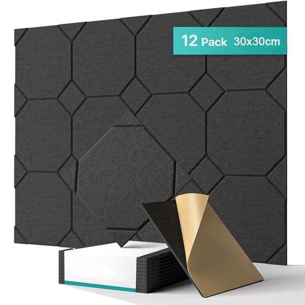 Zestaw samoprzylepnych paneli dźwiękochłonnych dźwiękochłonne panele ścienne o wysokiej gęstości poliestrowa wyściółka dźwiękochłonna x x cm