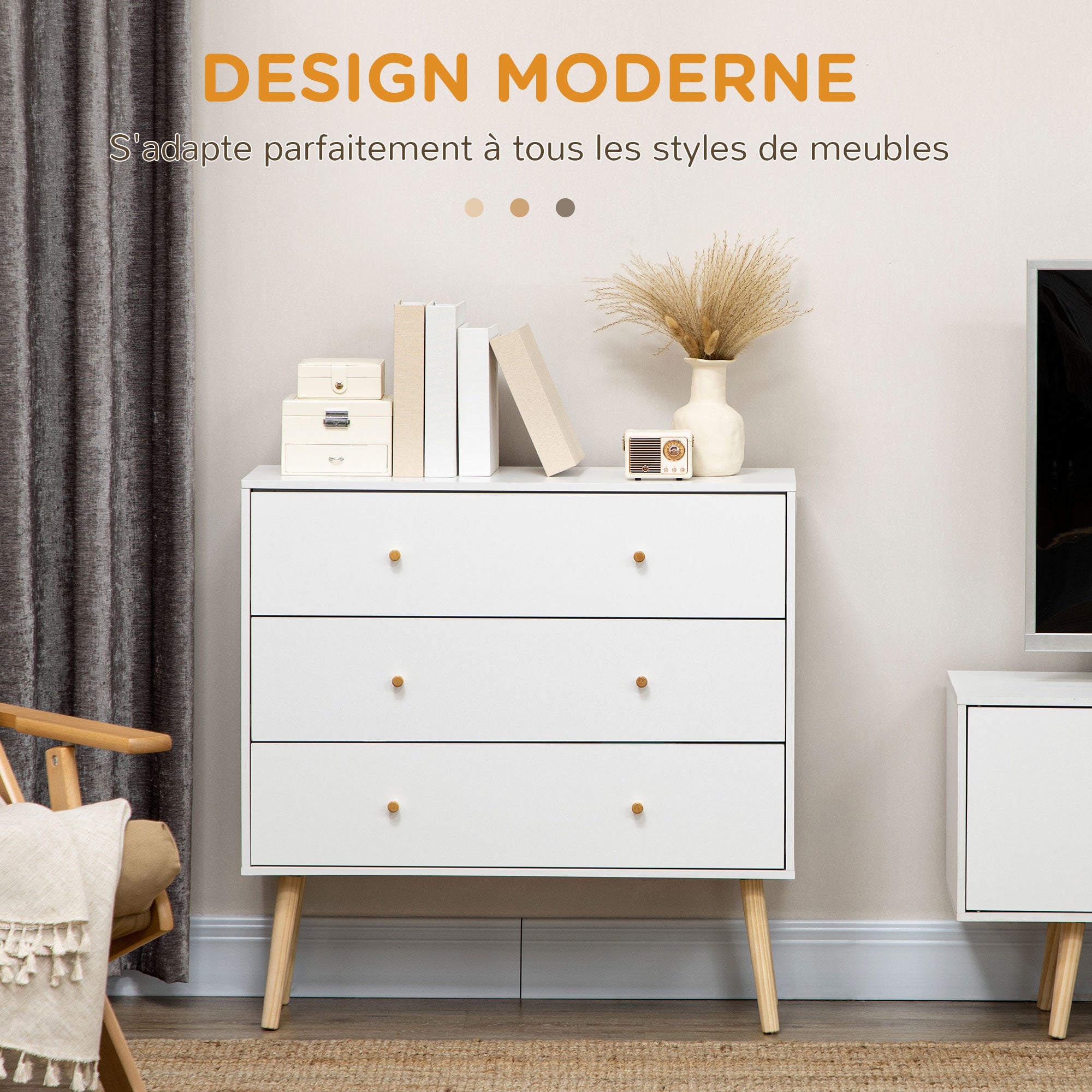 Commode Panneaux de particules HOMCOM - 4