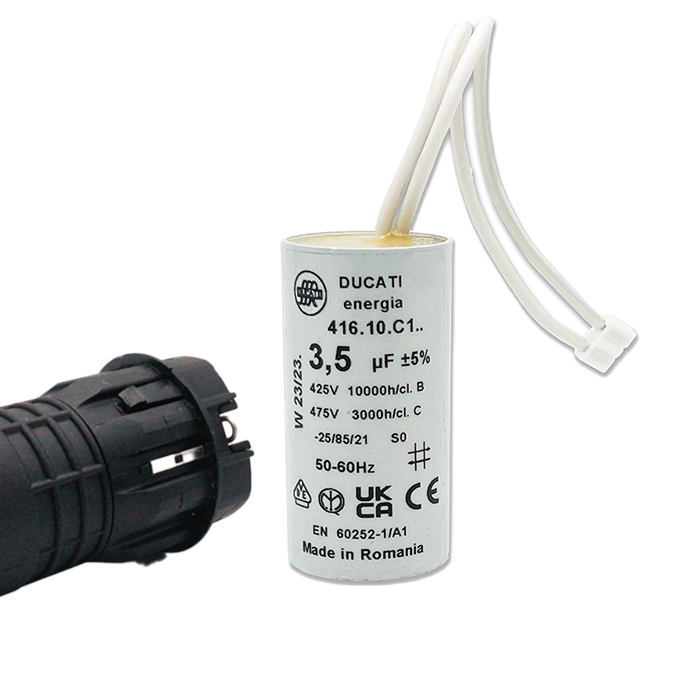 Condensateur 3,5uF Pour Moteur Volet Roulant Bubendorff - Lot De 2 Avec Connecteur JST - 450V, Fond Plat, Durée De Vie 10 000h