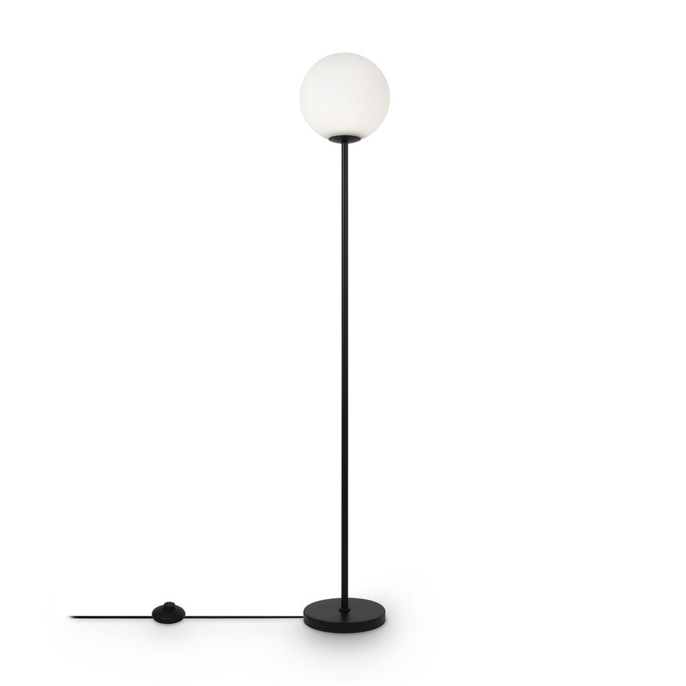 Lampa podłogowa stojąca Ring czarno-biała 1xE27x60W wym: 155 x 25 x 25 cm metal Maytoni