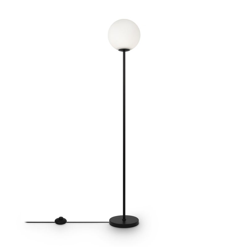 Lampa podłogowa stojąca Ring czarno-biała 1xE27x60W wym: 155 x 25 x 25 cm metal Maytoni