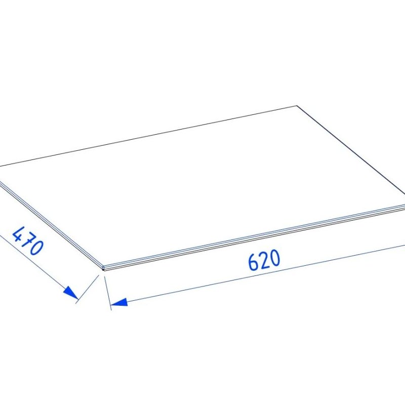 Blat łazienkowy kompaktowy 60 cm biały z fazą 45°