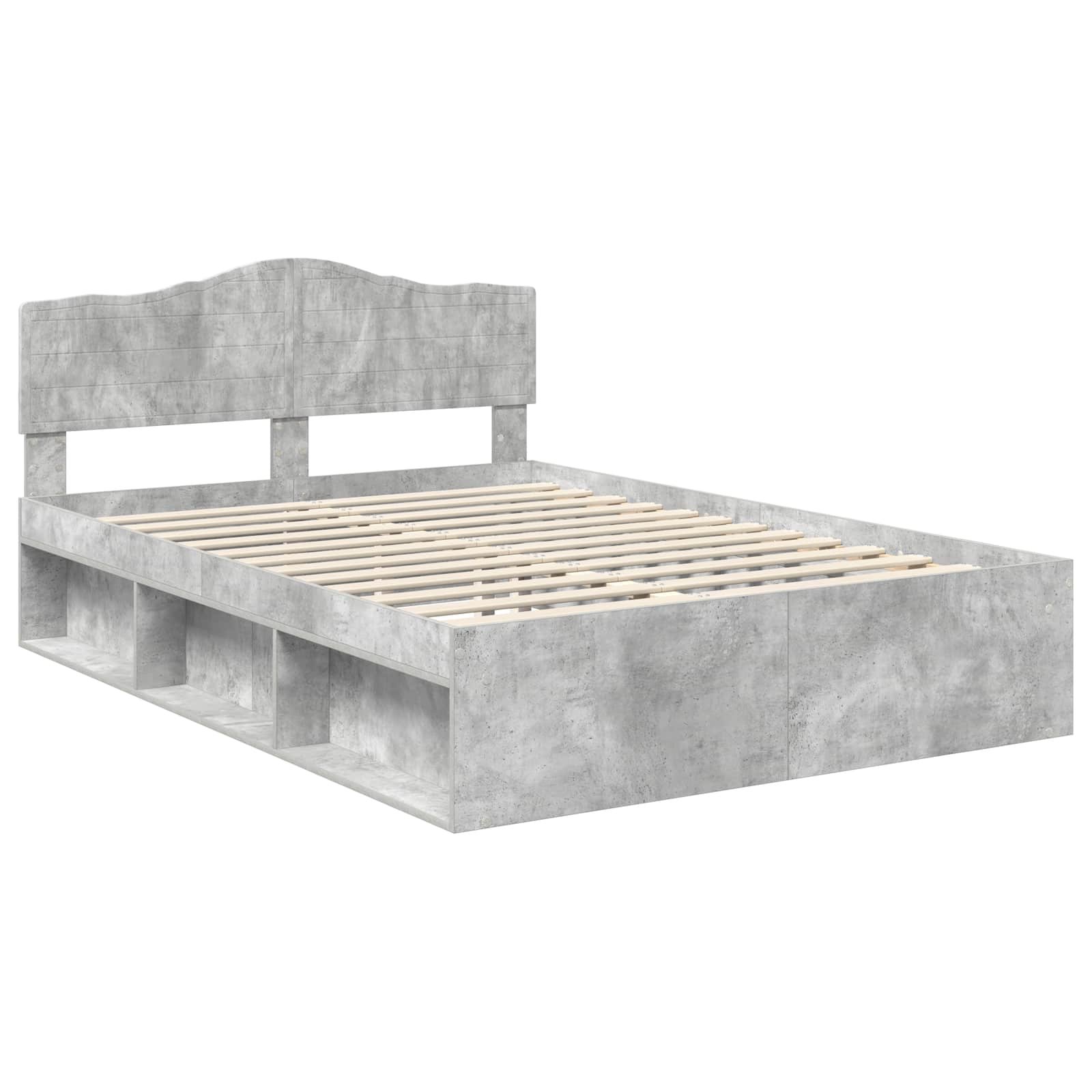 Cadre de lit Gris Béton 150 x 200 cm Bois de pin massif - 4