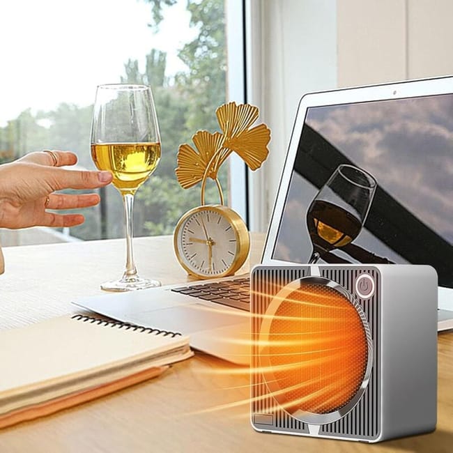 Chauffage Solaire Portable 60W Pour Poulailler, Niche, Serre – Suffleur D'air Chaud Alimenté Par Panneau Solaire