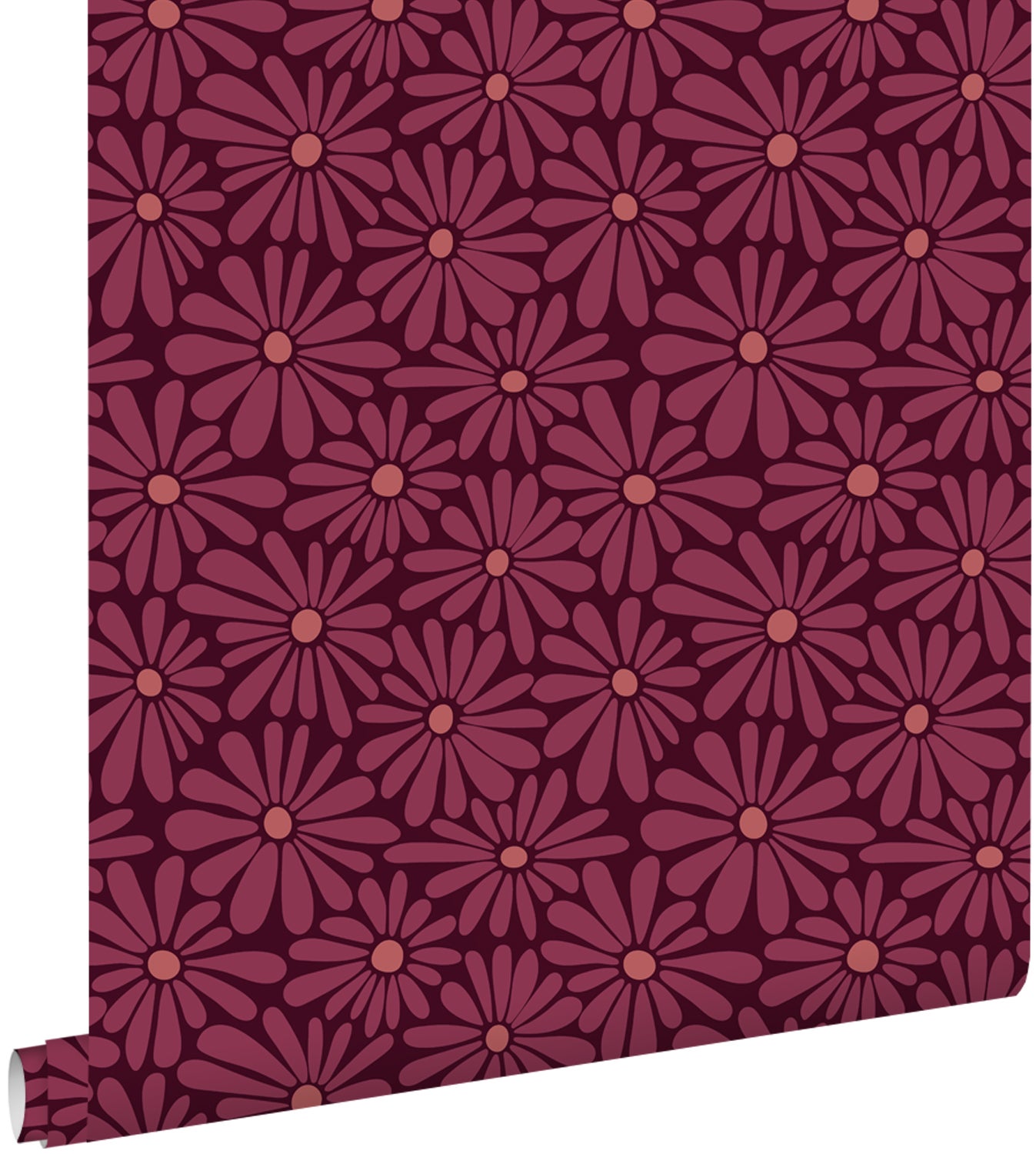 Tapeta stokrotki ciemnego fioletu - 50 x 900 cm - ESTAHOME