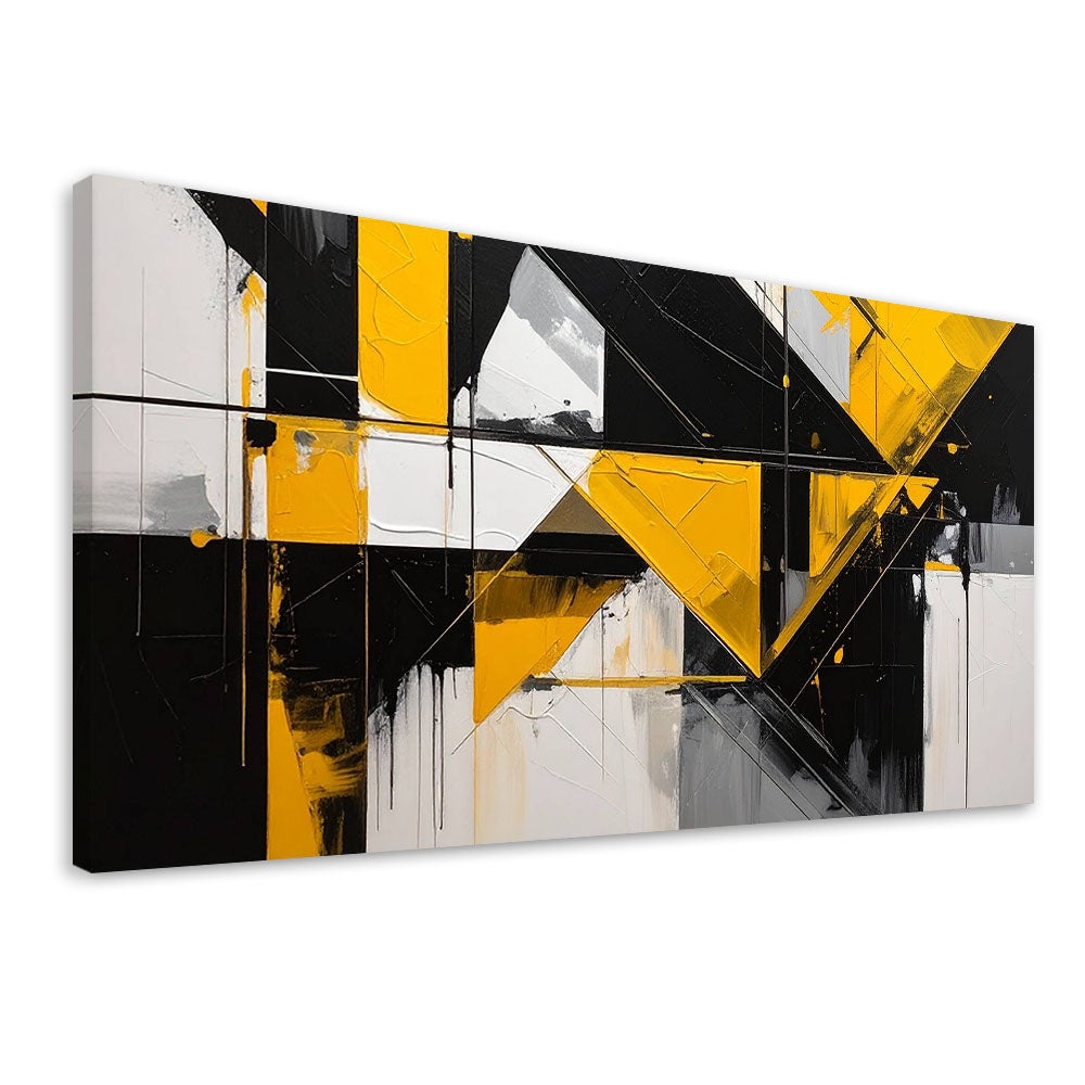Obraz do salonu sypialni biura loftu, Geometryczne formy abstrakcja żółty 120x60