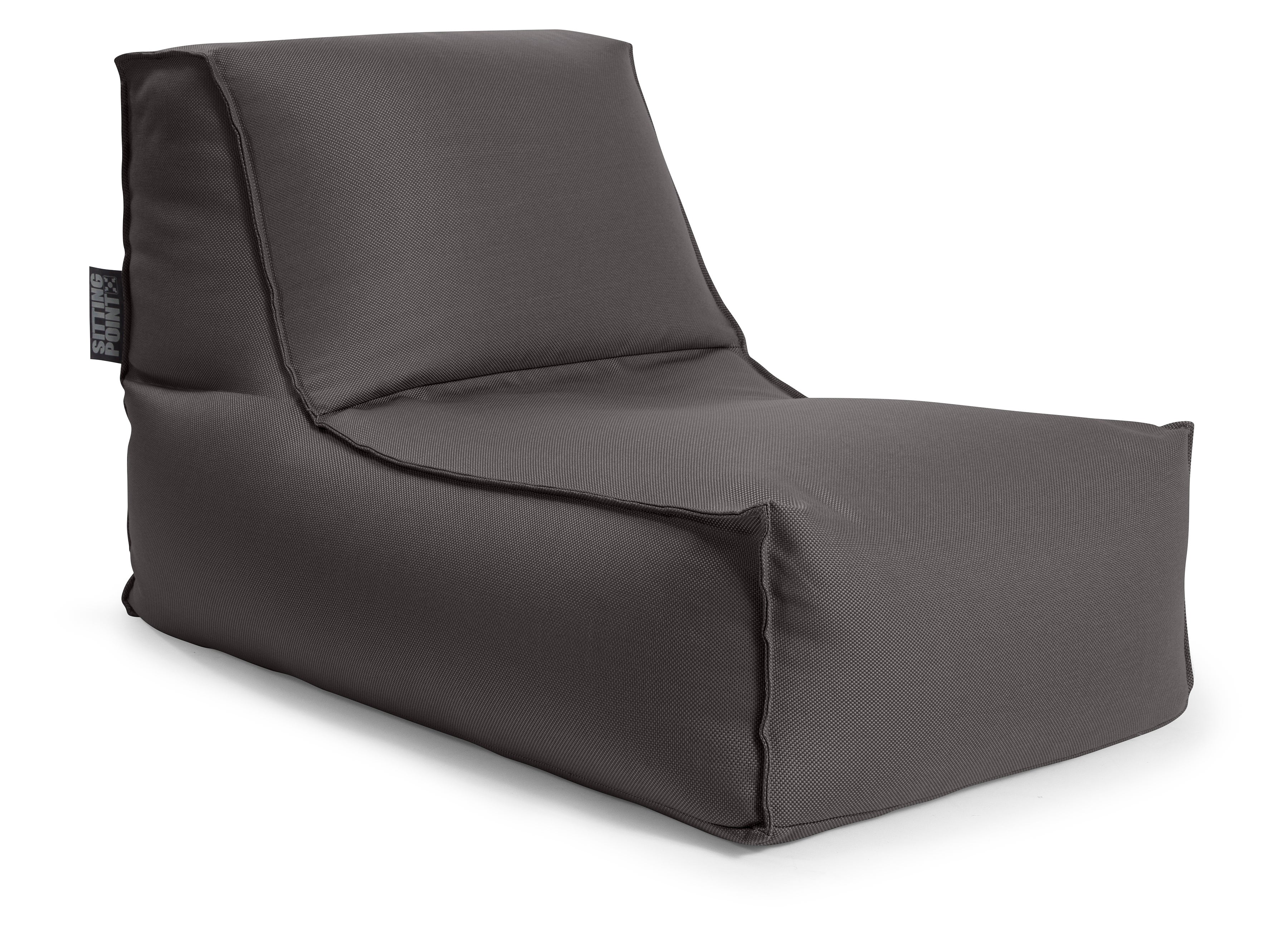 Pouf Salon Outdoor Granulés Rangement Pouf Canapé Outdoor Ecopuf Master - 115x65x60cm Gris - Avec Pochette Rangement - Pour Jardin, Terrasse Pouf Granulés Confortable