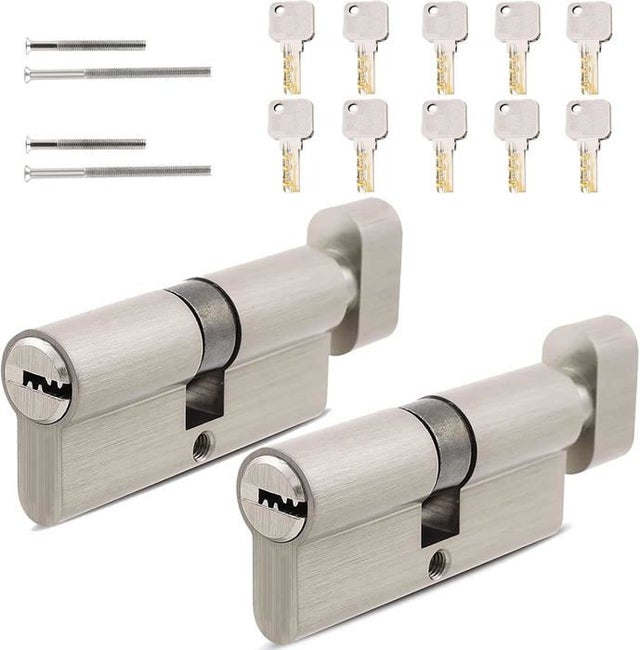 TarosTrade Paire De Cylindres De Serrure Avant Avec 2 Clés - Compatible Peugeot 206 Et 206+