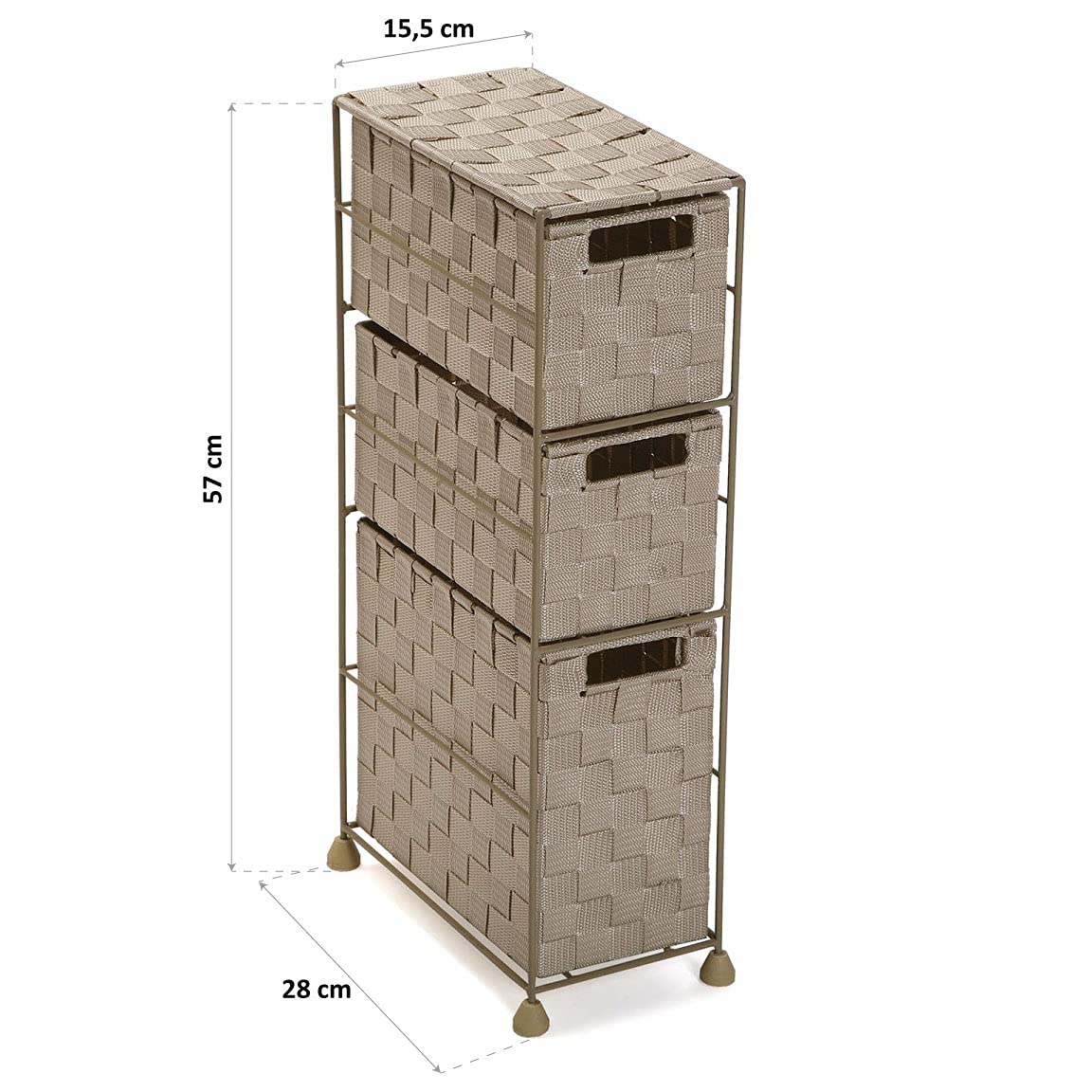 Versa Mannheim Armoire de salle de bain, Commode organisation, Beige, 57x28x15,5cm - 5