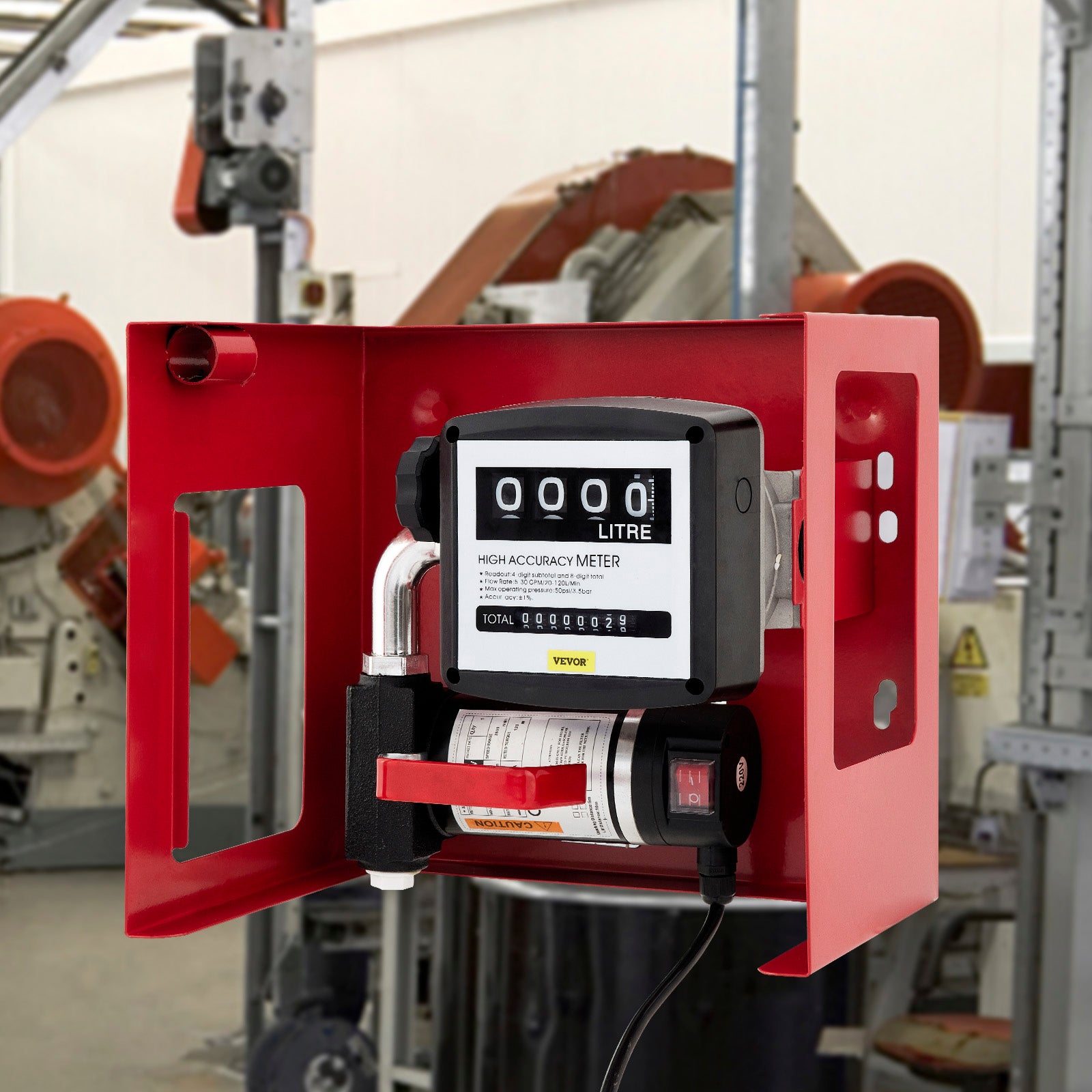 Pompe De Diesel VEVOR 40 L/min Pompe à Fuel Gasoil Huile Pompe Transfert Diesel Électrique 2800tr/min Pompes à Carburant Auto-Aspirant avec Débitmètre - 8