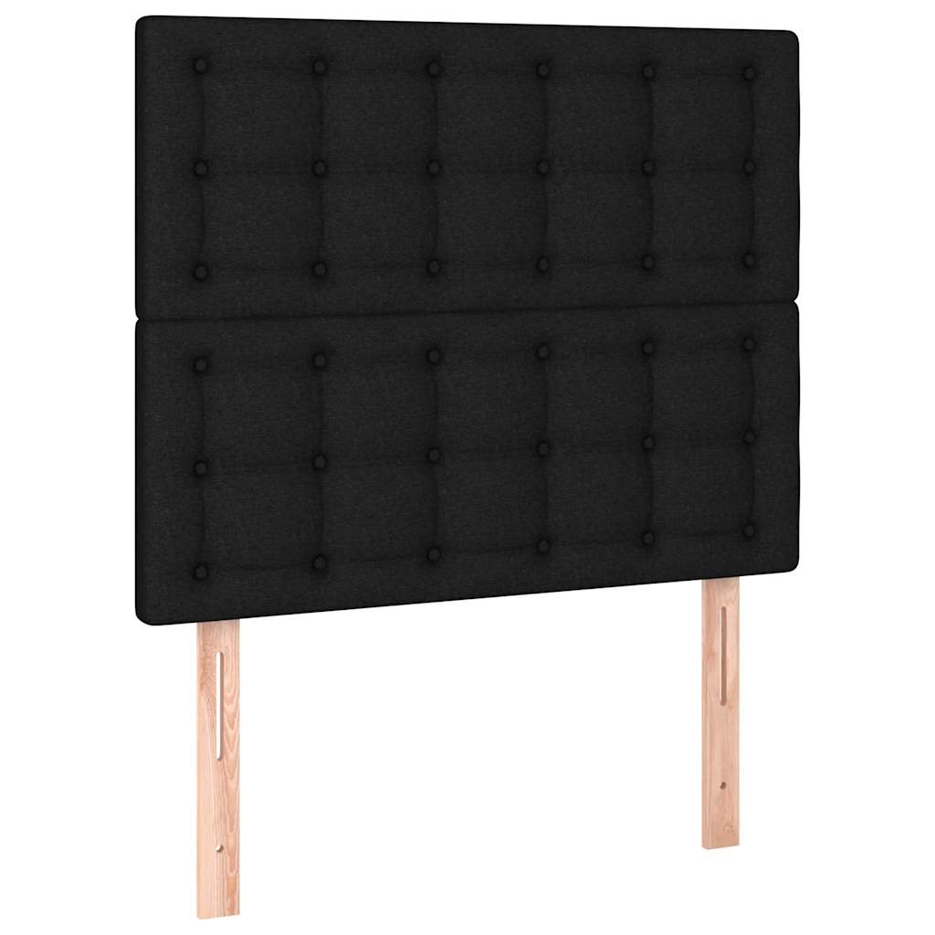 Cadre de lit sans matelas noir, tissu, pour la chambre, 100 × 200 cm - 9
