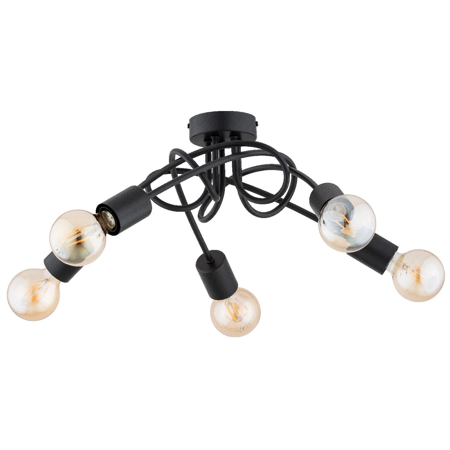Lampa sufitowa Disel czarna 5xE27x15W wym: 22 x 54 x 54 cm metal Alfa