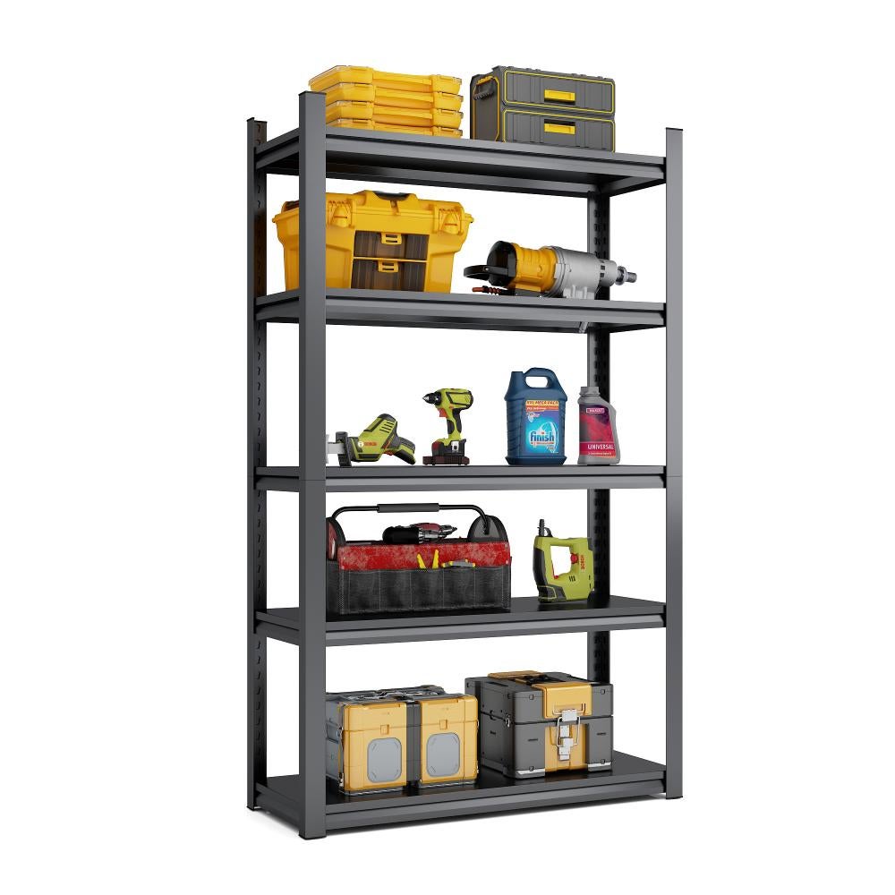 Étagère lourde H198cm – Étagère en métal 650kg de capacité, réglable en hauteur pour garage, atelier et cave, noire - 2