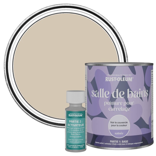 Rust-Oleum Peinture Beige Carrelage Salle de Bain, Satinée - Jute 750ml
