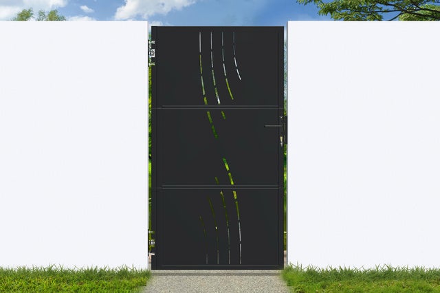 Portillon acier noir mat 1m NALI VELETA H.180cm