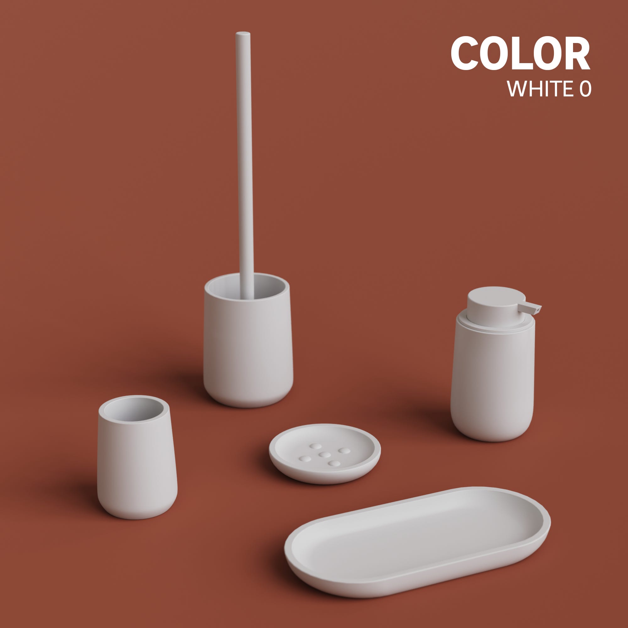 Brosse WC avec pot en résine COLOR - Blanc mat - SENSEA - 5