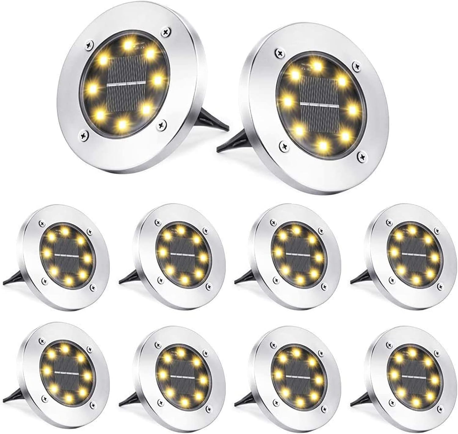 Sztuk LED Zewnętrzna lampa solarna Wodoodporna solarna lampa podłogowa do ogrodu dekoracyjna na ścieżkę ogrodową Taras Dziedziniec Trawnik Schody