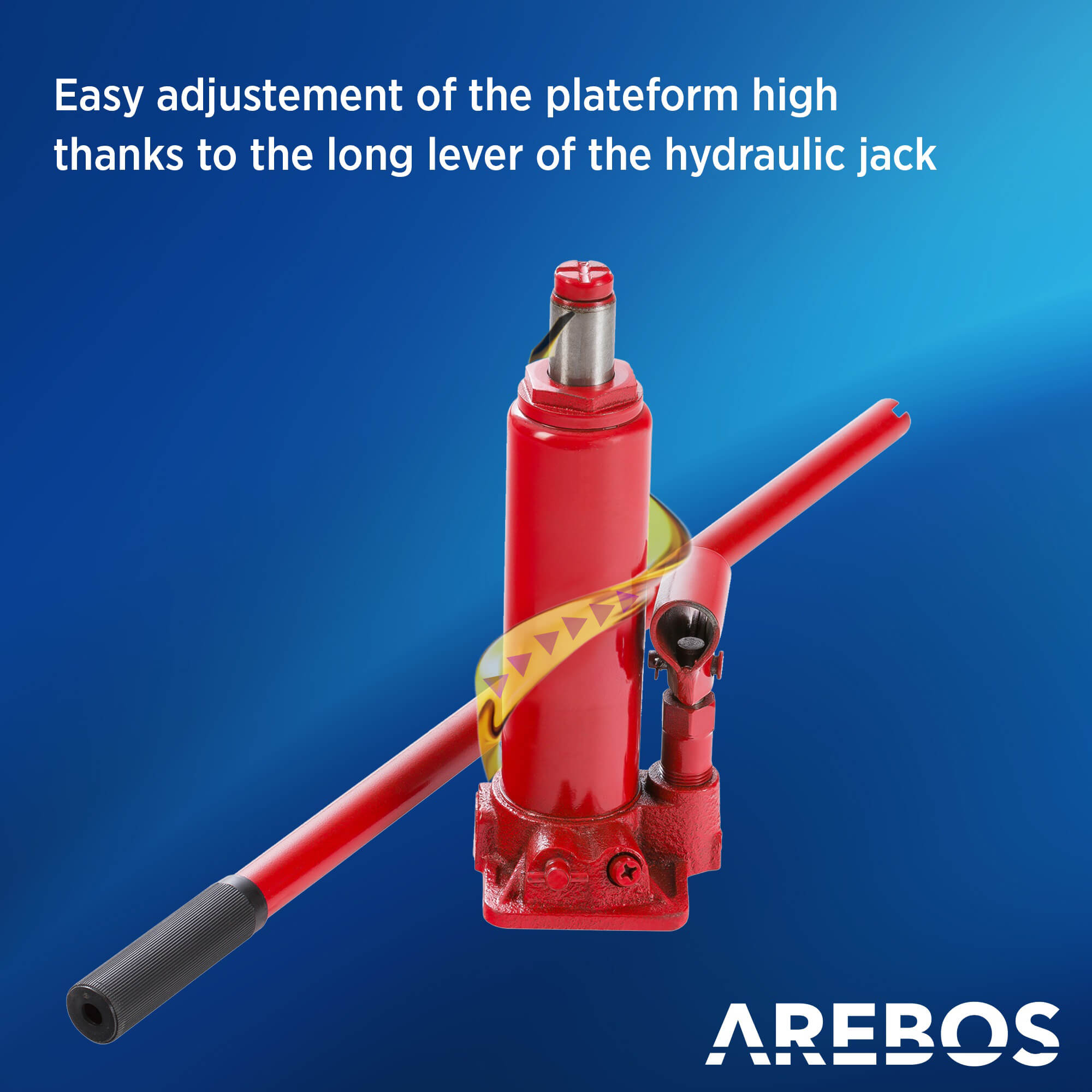 AREBOS Rampa di accesso regolabile 290–375 mm in acciaio robusto con cilindro idraulico, capacità di carico fino a 2000 kg Rosso - 5