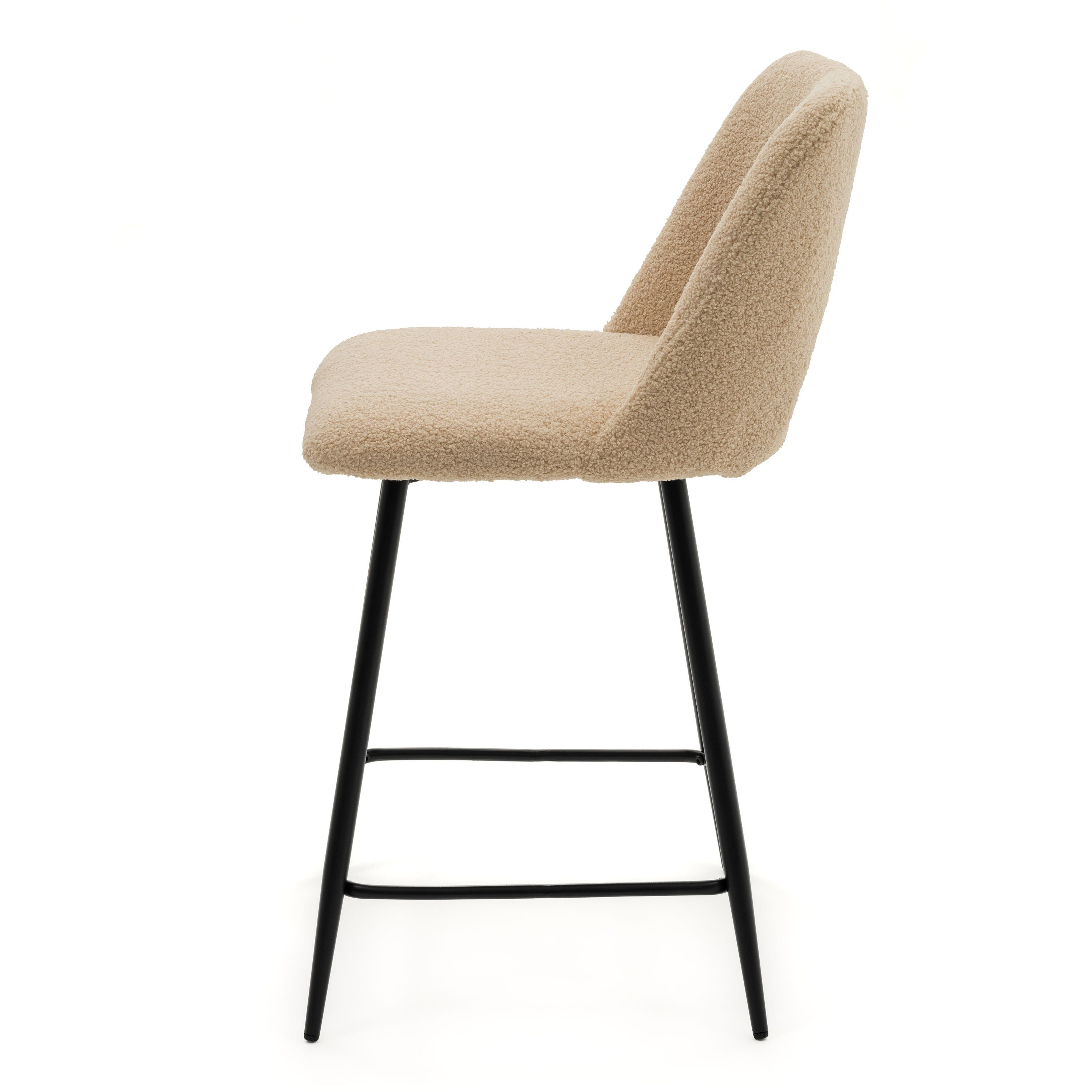 Hoker tapicerowany boucle teddy do salonu jadalni barowy ORO ciemnobeżowy - 6