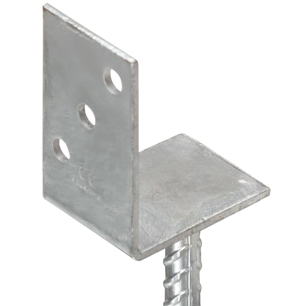 vidaXL Piquets de clôture 6 pcs Argenté 8x6x30 cm Acier galvanisé - 4