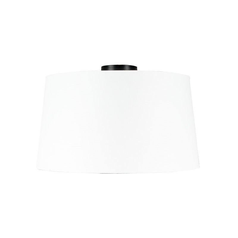 Qazqa nowoczesny plafon z tkaniny - Combi - czarny, okrągły, max. 60w, kompatybilny z żarówką LED, e27 oświetlenie wewnętrzne