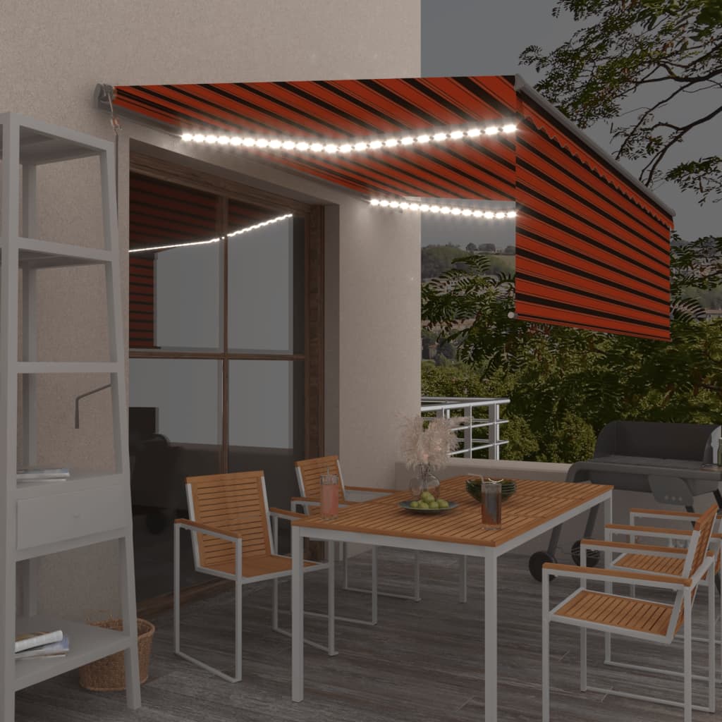 Automatyczna markiza z zasłoną, LED i czujnikiem, 4,5x3 m vidaXL