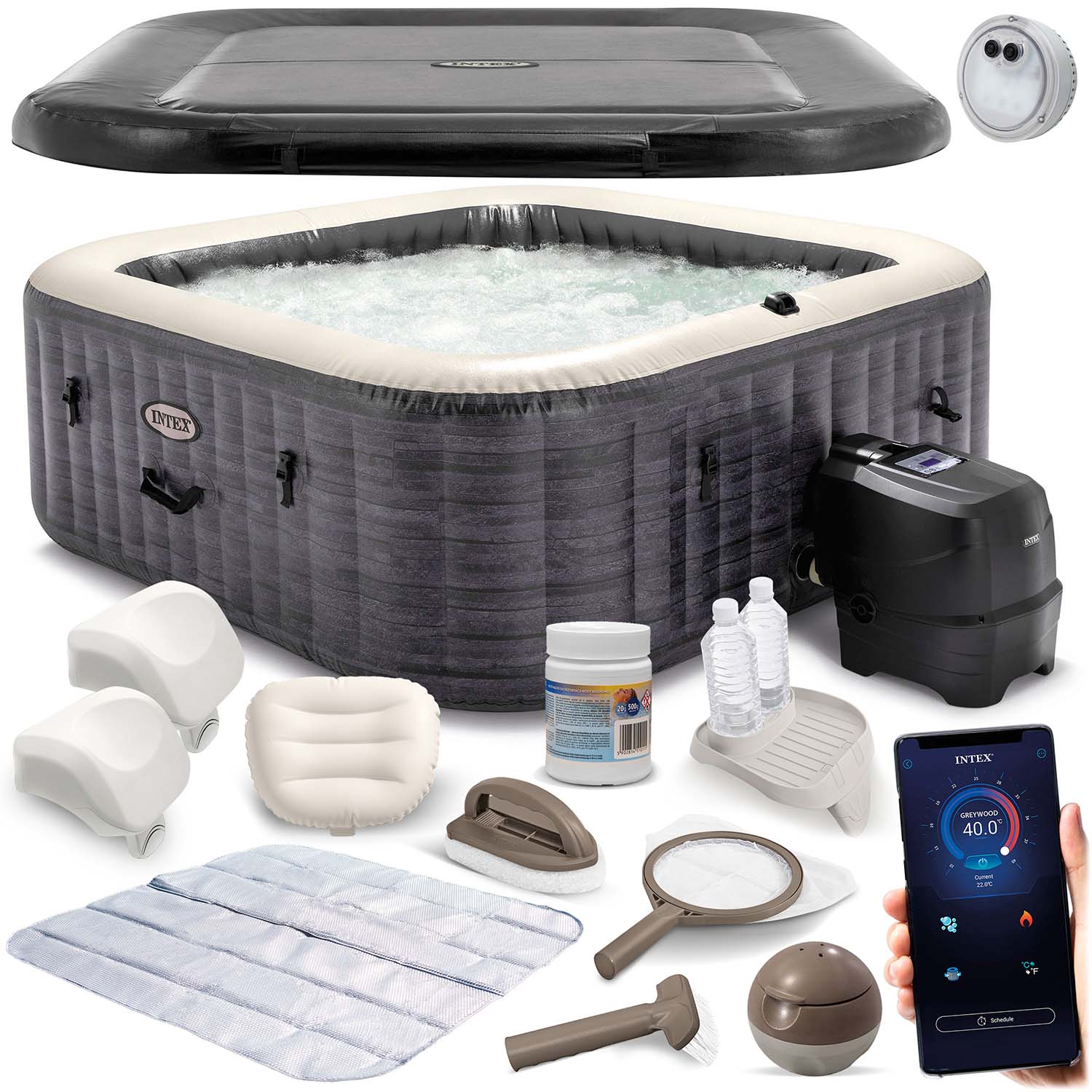 Spa dmuchane Intex 28452NP 6os. Hydromasaż LED aplikacja model 2025