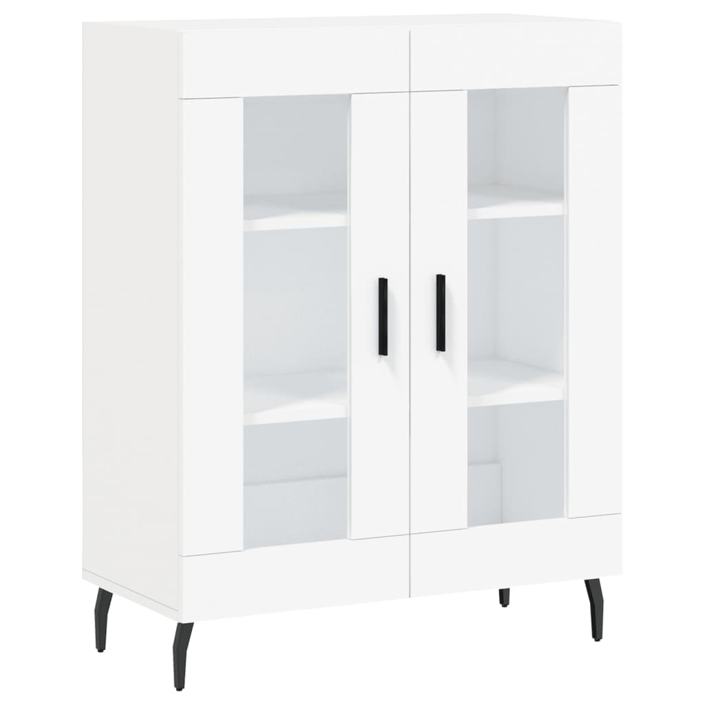 Buffet haut Blanc 69,5x34x180 cm Bois d'ingénierie - 6