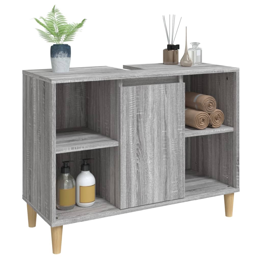 Maison Exclusive - Mobile Lavabo Grigio Sonoma 80x33x60 cm in Legno Multistrato - 4