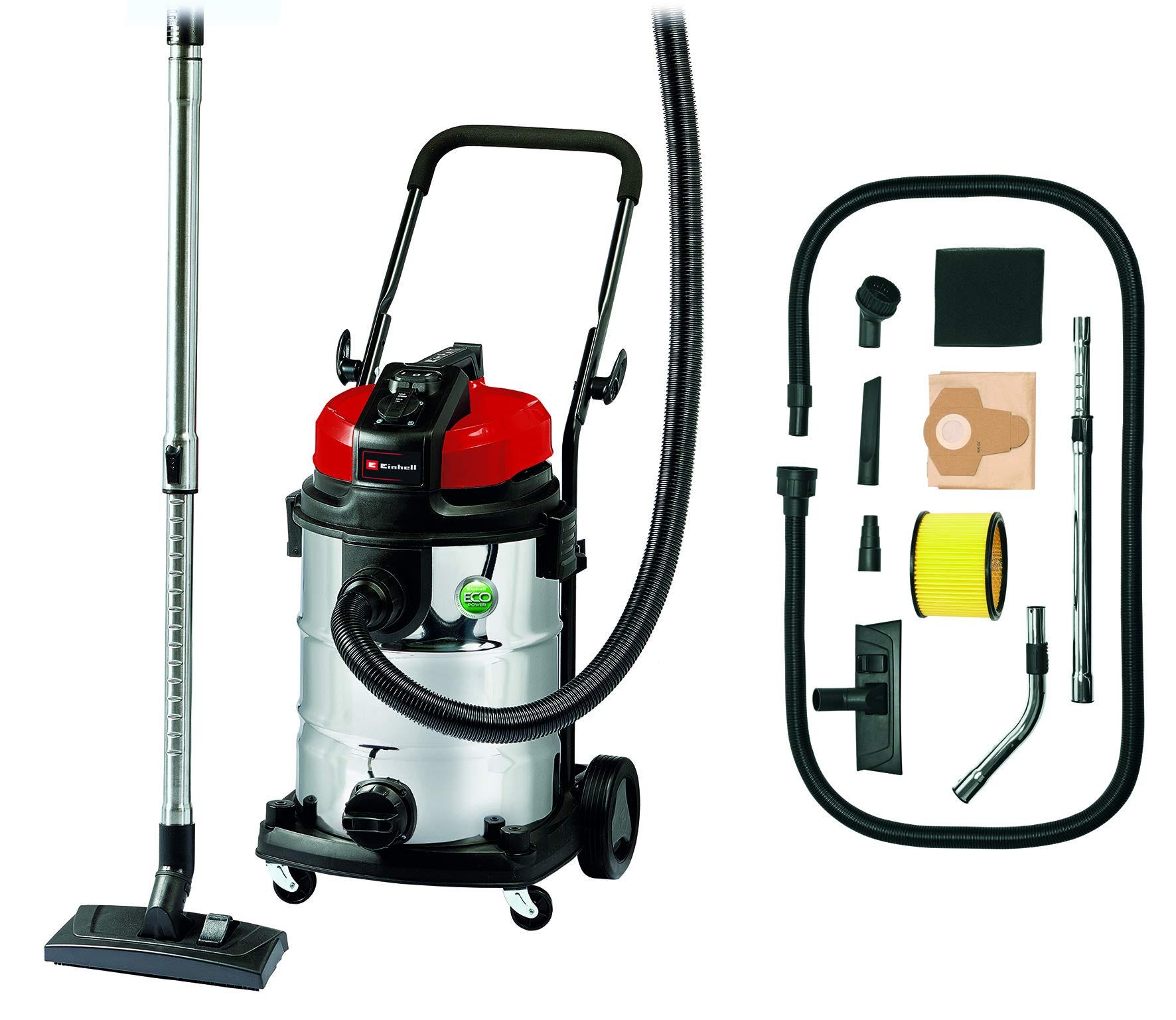 Einhell TE-VC 2230 SA Bidone aspira solidi e liquidi con Ruota (1150 W, depressione 220 mbar, vano 40 l, presa elettroutensile, bocchetta scarico liqu | Leroy Merlin Einhell TE-VC 2230 SA Bidone aspira solidi e liquidi con Ruota (1150 W, depressione 220 mbar, vano 40 l, presa elettroutensile, bocchetta scarico liqu | Leroy Merlin
