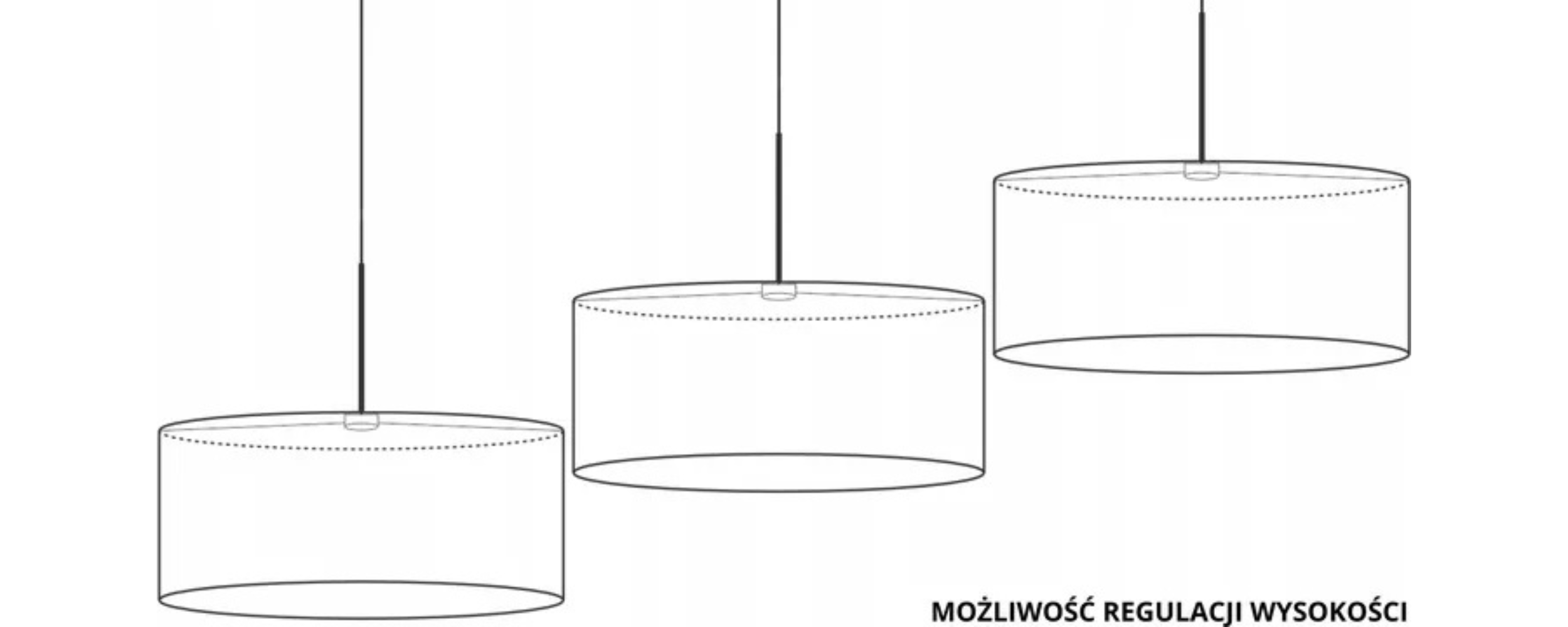 Lampa sufitowa żyrandol lampa wisząca z abażurem walec 40 cm JAZZ - 4