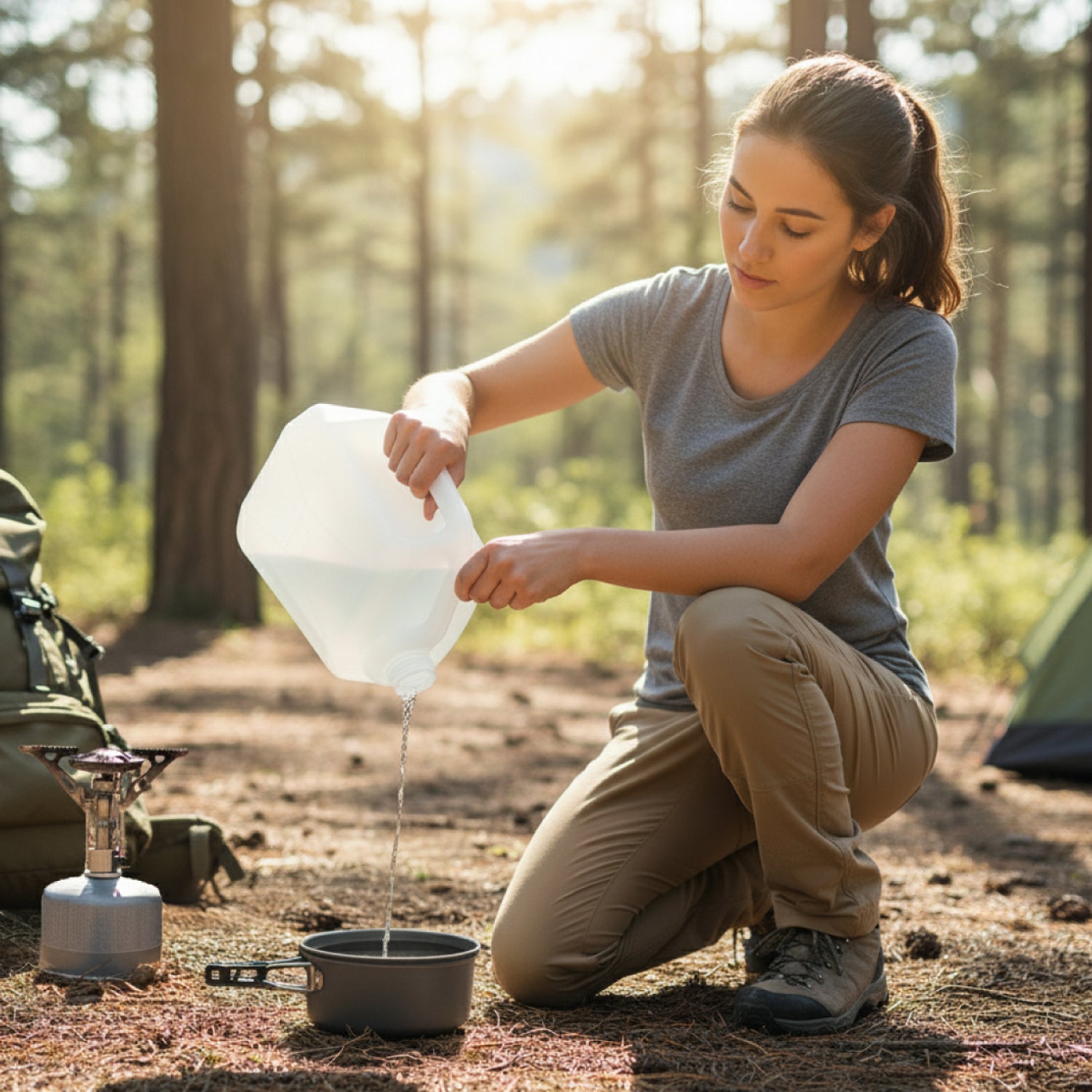 Bidon, jerrican en plastique (PEHD) pour usage alimentaire avec bouchon - 5L - Linxor - 4