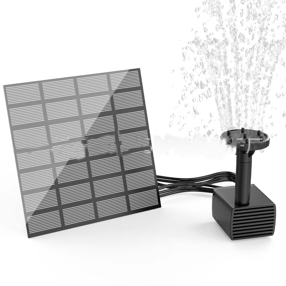 Solarna pompa fontannowa z 6 dyszami, pompa solarna odpowiednia do poideł dla ptaków, stawów, ogrodów i nie tylko